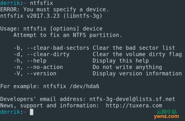 安装和使用NTFSfix(安装Ntfs-3g),以在Linux上修复Windows硬盘驱动器