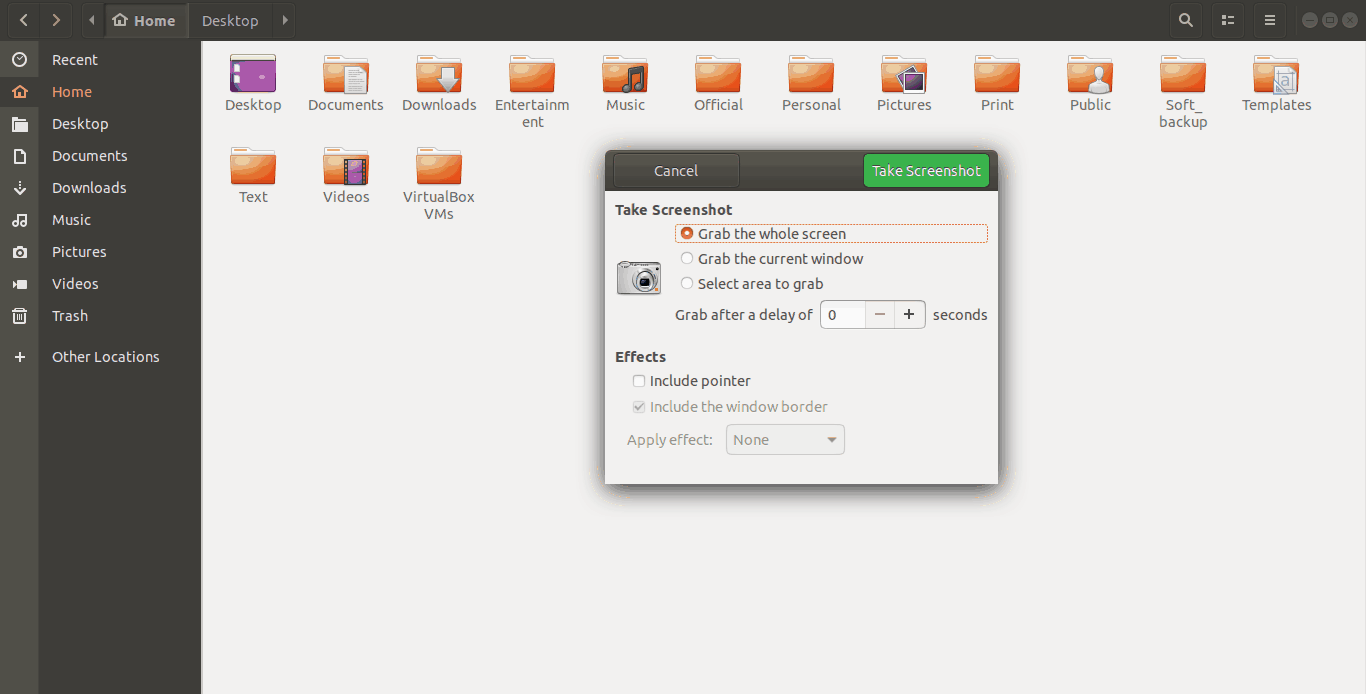 在Linux系统上截取右键单击上下文菜单时的屏幕截图