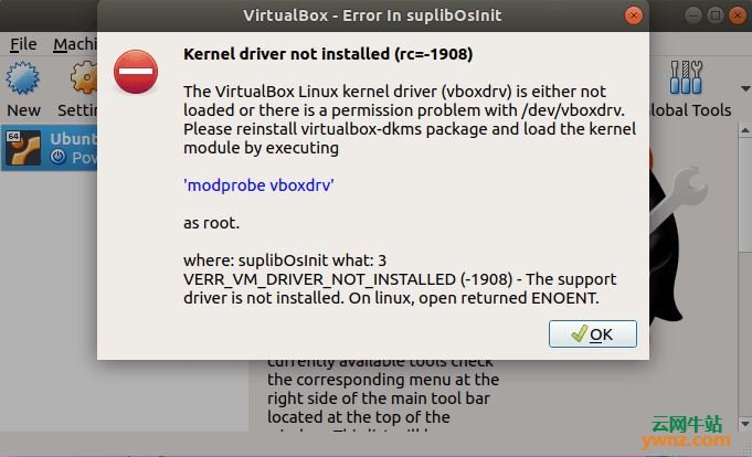 Ubuntu 18.04下修复Kernel driver not installed (rc=-1908)错误