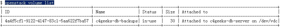 在CLI上创建OpenStack Cinder卷并附加到VM实例/服务器