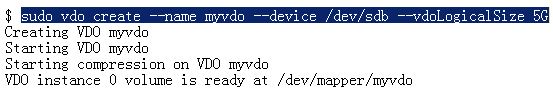 在RHEL、CentOS下安装VDO并创建VDO卷及使用文件系统格式化VDO卷