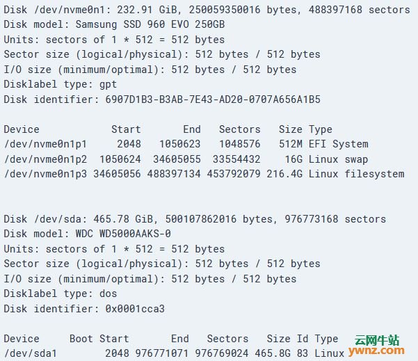 在Linux下用Fdisk命令列出分区、创建分区表、激活分区的实例