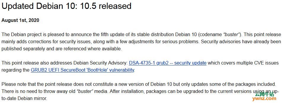Debian 10.5版发布下载，附官方更新内容