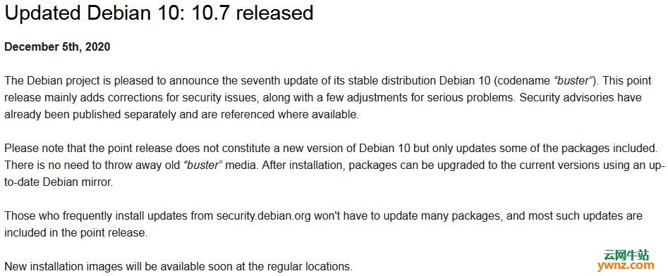 Debian 10.7发布下载：Debian 10的第7个升级版，附更新内容