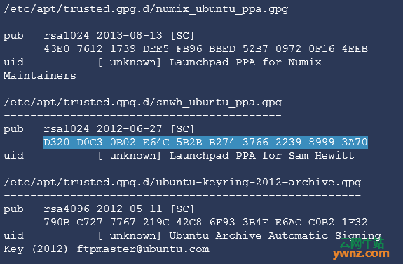 用命令列出和删除Ubuntu系统中添加的GPG密钥（GPG key）