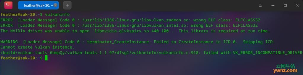 Vulkan不能使用，无法打开libnvidia-glvkspirv.so.450.66的解决