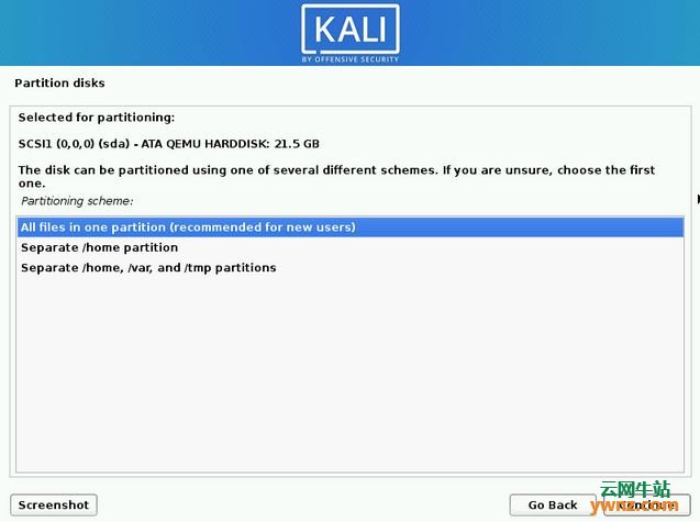 全新安装Kali Linux 2021.1系统的说明