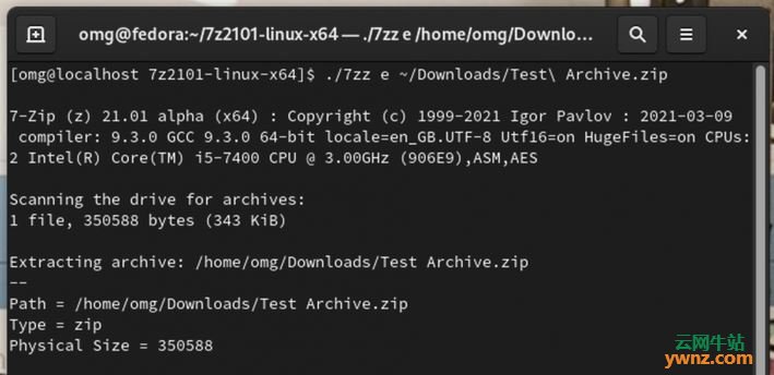 7-Zip的Linux版本仅是命令行客户端，无用户界面，附功能介绍