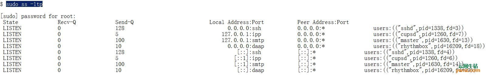 在Linux系统下的ss命令（socket statistics）各种使用示例