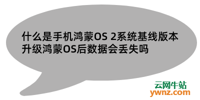 什么是手机鸿蒙OS 2系统基线版本及升级鸿蒙OS后数据会丢失吗