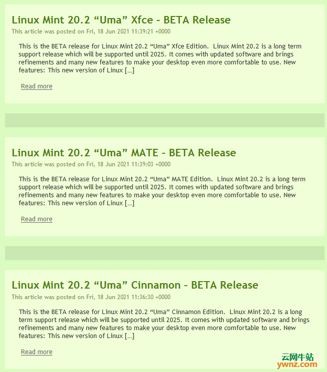 Linux Mint 20.2 BETA版提供有Xfce、MATE、Cinnamon下载