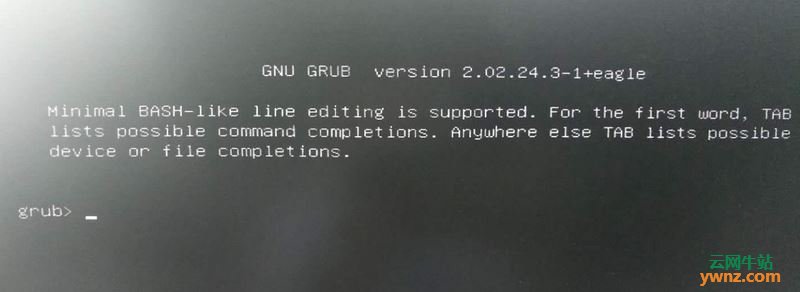 Deepin 20.2.2启动提示Minimal BASH-like line editing is supported