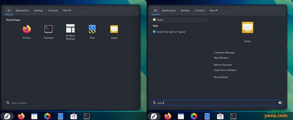 ArcMenu GNOME扩展增加Windows 11布局以用在Linux GNOME上